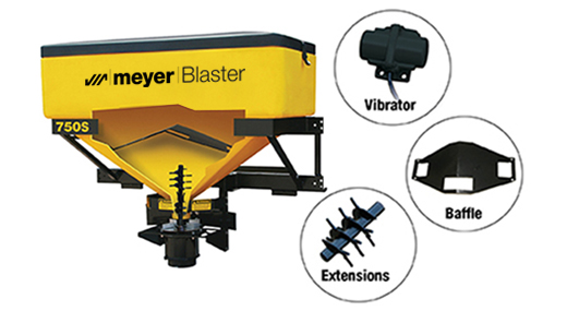 Meyer Blaster Tailgate Spreader with vibrator, baffle, and extensions