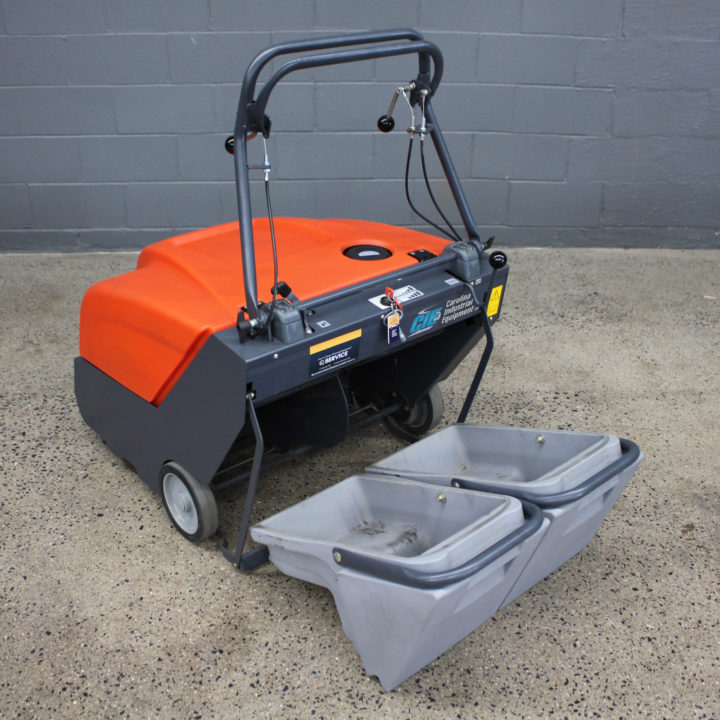 PowerBoss Collector 34 Walk-Behind Sweeper with hopper out