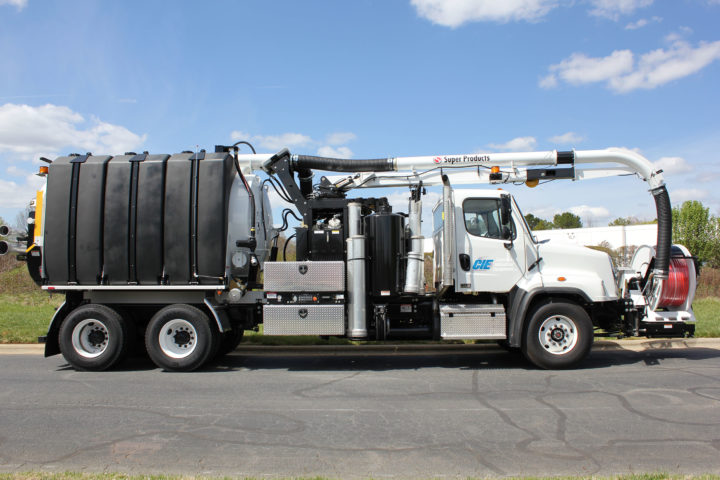 Super Products Camel 1200 Eject Combination Sewer Cleaner Truck - Side View