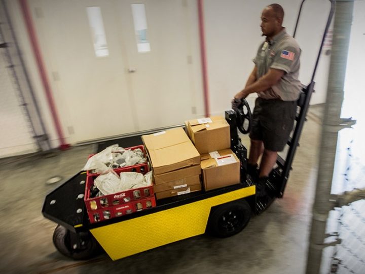 Cushman Stock Chaser in a distribution center