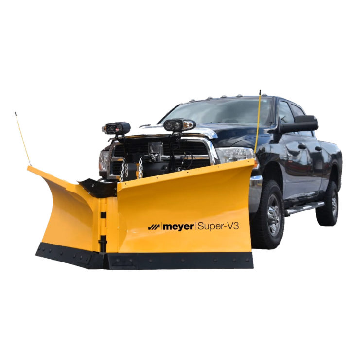 Meyer Super-V3 Snow Plow on a truck