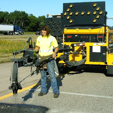 Schwarze Spray Patcher Load King Pavement Repair System