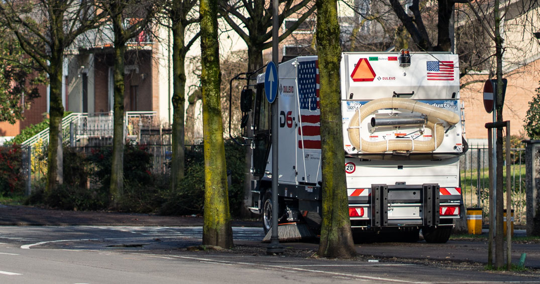 Dulevo D6 Street Sweeper Sweeping Residential Roads