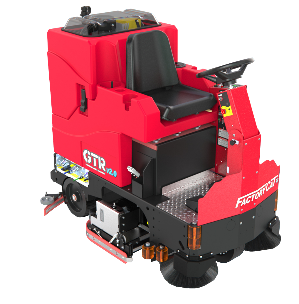 Factory Cat GTR Ride On Floor Scrubber Sweeper