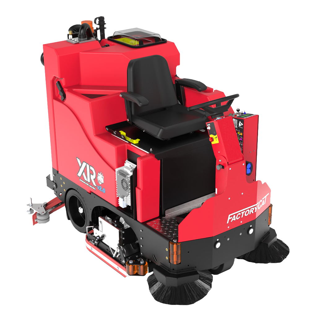 Factory Cat XR Ride On Floor Scrubber Sweeper