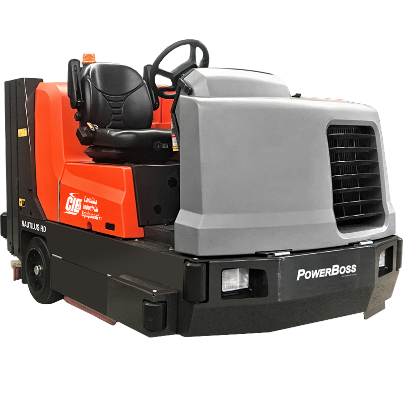 PowerBoss Nautilus HD Ride On Floor Scrubber Sweeper